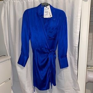 ZARA SATIN BUTTON DRESS